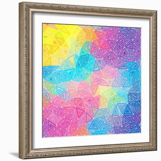 Colorful Abstract Triangles-art_of_sun-Framed Art Print