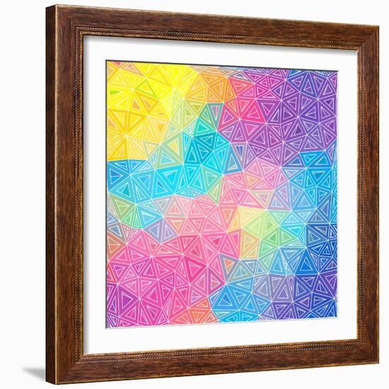 Colorful Abstract Triangles-art_of_sun-Framed Art Print