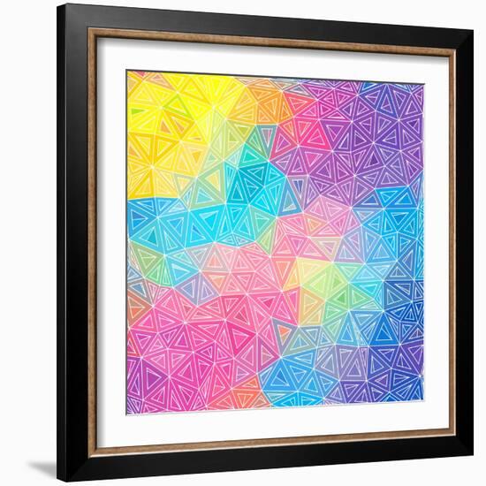 Colorful Abstract Triangles-art_of_sun-Framed Art Print