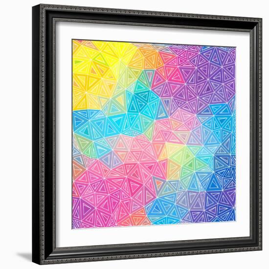 Colorful Abstract Triangles-art_of_sun-Framed Art Print