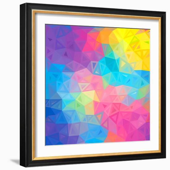 Colorful Abstract Triangles-art_of_sun-Framed Art Print