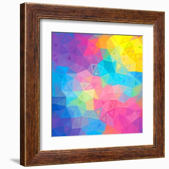 Colorful Abstract Triangles-art_of_sun-Framed Art Print