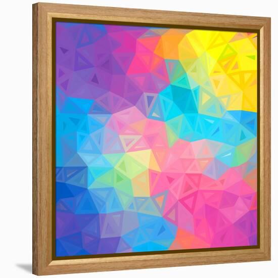 Colorful Abstract Triangles-art_of_sun-Framed Stretched Canvas