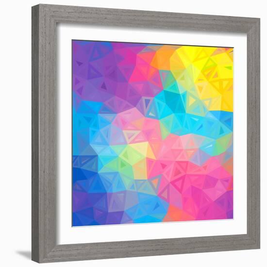 Colorful Abstract Triangles-art_of_sun-Framed Premium Giclee Print