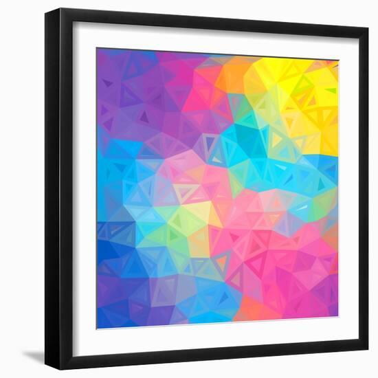 Colorful Abstract Triangles-art_of_sun-Framed Premium Giclee Print