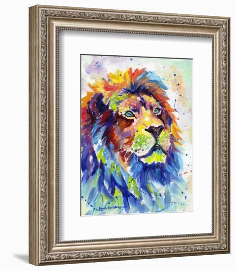 Colorful African Lion-Sarah Stribbling-Framed Art Print