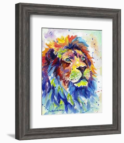 Colorful African Lion-Sarah Stribbling-Framed Art Print