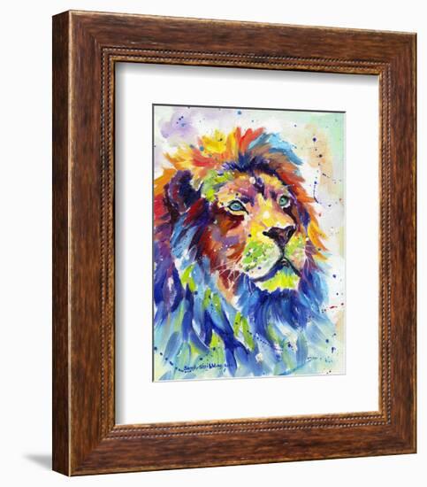 Colorful African Lion-Sarah Stribbling-Framed Art Print