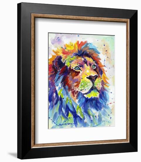 Colorful African Lion-Sarah Stribbling-Framed Art Print