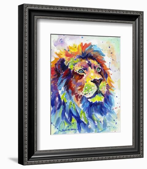 Colorful African Lion-Sarah Stribbling-Framed Art Print