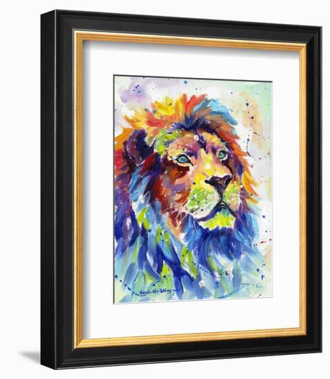 Colorful African Lion-Sarah Stribbling-Framed Art Print