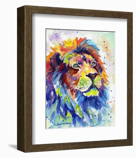 Colorful African Lion-Sarah Stribbling-Framed Art Print
