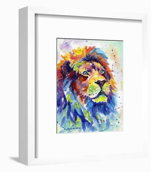 Colorful African Lion-Sarah Stribbling-Framed Art Print