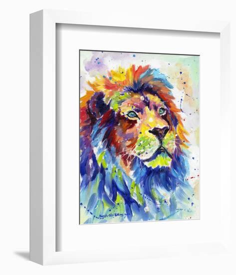 Colorful African Lion-Sarah Stribbling-Framed Art Print