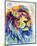 Colorful African Lion-Sarah Stribbling-Mounted Art Print