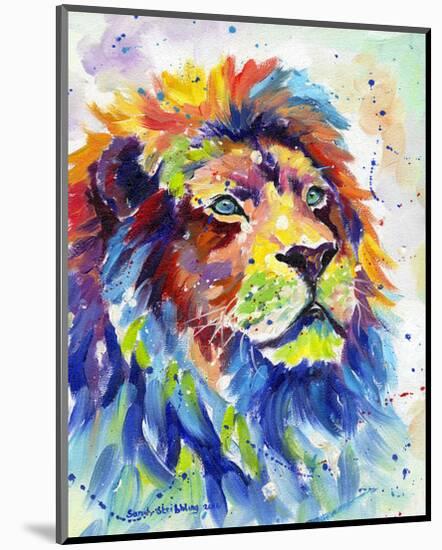 Colorful African Lion-Sarah Stribbling-Mounted Art Print