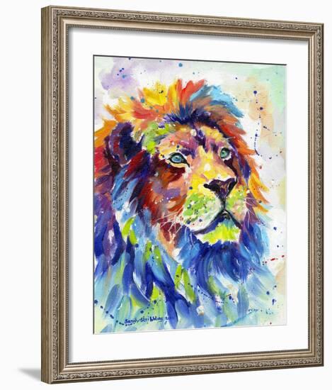 Colorful African Lion-Sarah Stribbling-Framed Art Print