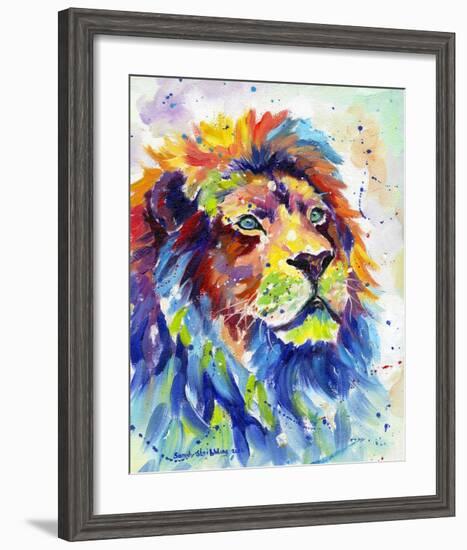 Colorful African Lion-Sarah Stribbling-Framed Art Print