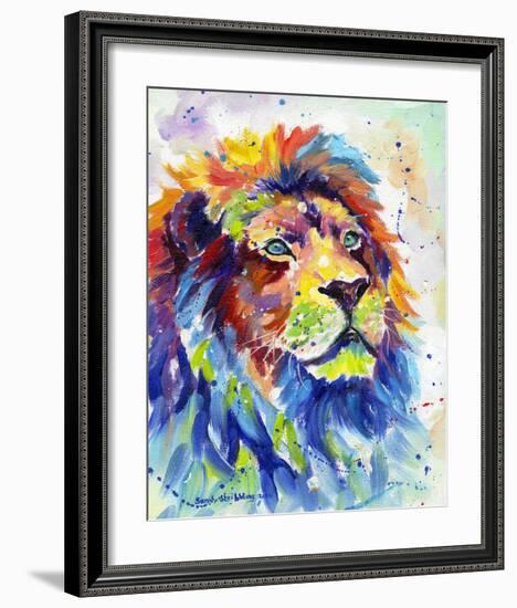 Colorful African Lion-Sarah Stribbling-Framed Art Print