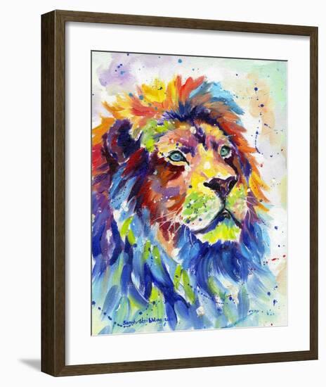 Colorful African Lion-Sarah Stribbling-Framed Art Print