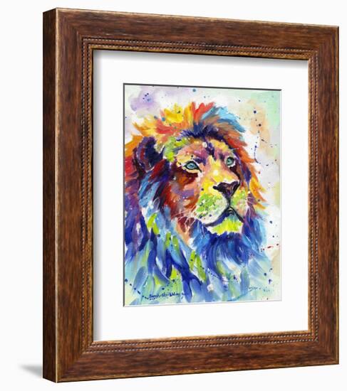 Colorful African Lion-Sarah Stribbling-Framed Giclee Print