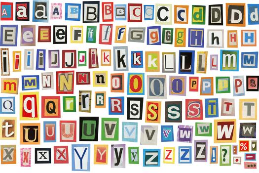 colorful alphabet made of magazine clippings and letters isolated on white art print donatas1205 art com
