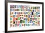 Colorful Alphabet Made Of Magazine Clippings And Letters . Isolated On White-donatas1205-Framed Art Print