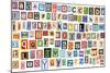 Colorful Alphabet Made Of Magazine Clippings And Letters . Isolated On White-donatas1205-Mounted Art Print