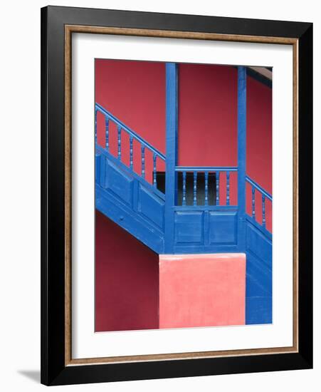 Colorful Architectural Detail of Wall and Stairs, Near Cusco, Peru-Jim Zuckerman-Framed Photographic Print