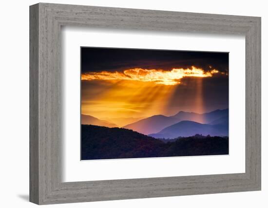 Colorful Autumn Sunrise over the Smoky Mountains-Dean Fikar-Framed Photographic Print