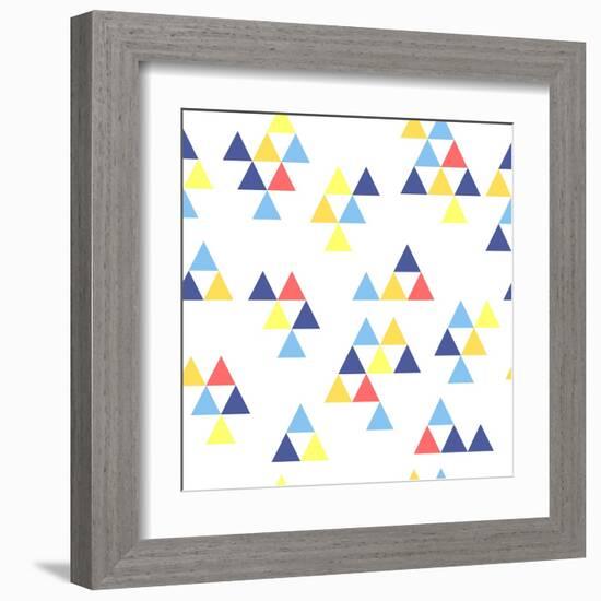 Colorful Background. Background with Colored Triangles. Colorful Abstract Pattern. Geometric Patter-Anastasiya Stalmahova-Framed Art Print