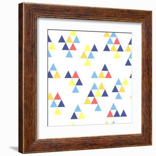 Colorful Background. Background with Colored Triangles. Colorful Abstract Pattern. Geometric Patter-Anastasiya Stalmahova-Framed Art Print