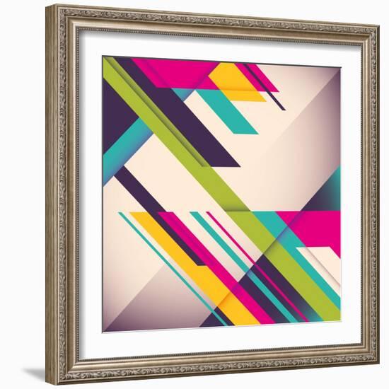 Colorful Background with Designed Elegant Abstraction. Vector Illustration.-Radoman Durkovic-Framed Art Print