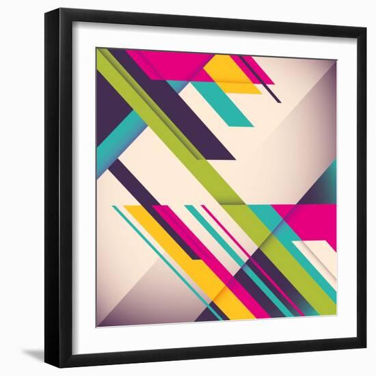 Colorful Background with Designed Elegant Abstraction. Vector Illustration.-Radoman Durkovic-Framed Art Print