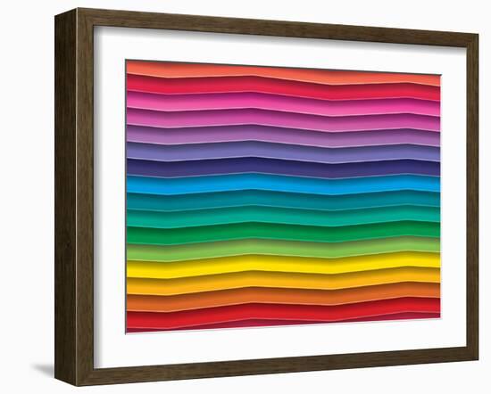 Colorful Background With Horizontal Wave Lines-maxmitzu-Framed Art Print