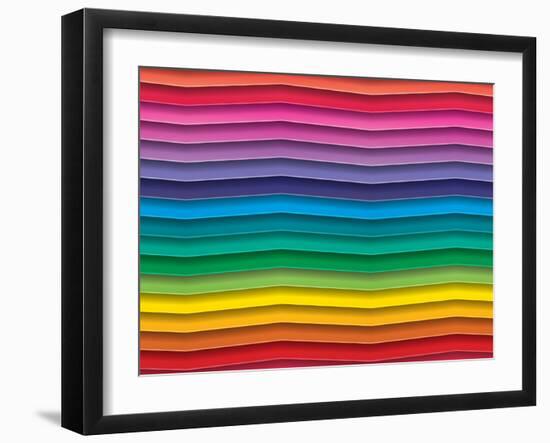 Colorful Background With Horizontal Wave Lines-maxmitzu-Framed Art Print