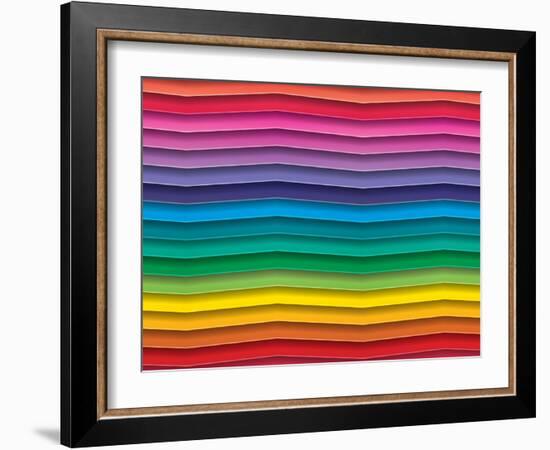 Colorful Background With Horizontal Wave Lines-maxmitzu-Framed Art Print