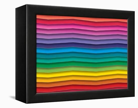 Colorful Background With Horizontal Wave Lines-maxmitzu-Framed Stretched Canvas