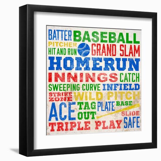 Colorful Baseball Typography-Sd Graphics Studio-Framed Art Print