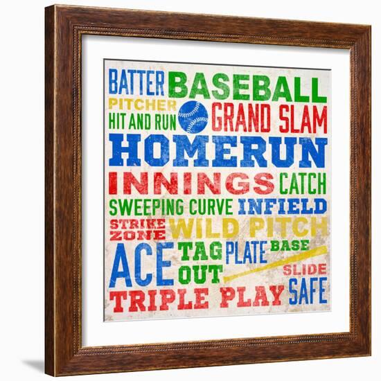 Colorful Baseball Typography-Sd Graphics Studio-Framed Art Print