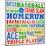 Colorful Baseball Typography-Sd Graphics Studio-Mounted Art Print