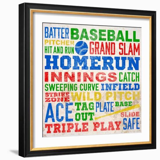 Colorful Baseball Typography-Sd Graphics Studio-Framed Art Print