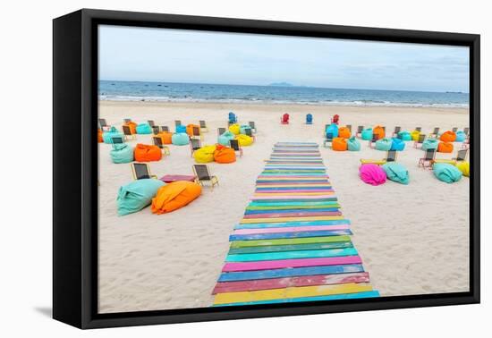 Colorful Beach Walkway Vietnam-Richard Silver-Framed Premier Image Canvas