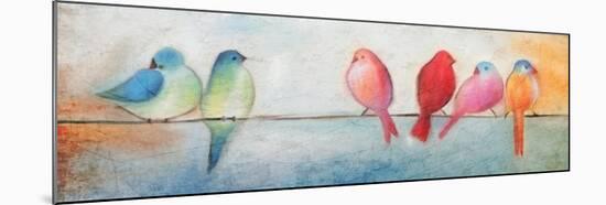 Colorful Birds On A Wire-Kimberly Allen-Mounted Art Print