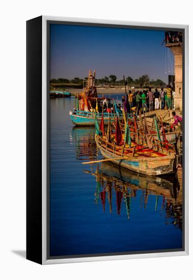 Colorful Boats at the Holi Festival, Vrindavan, Uttar Pradesh, India, Asia-Laura Grier-Framed Premier Image Canvas