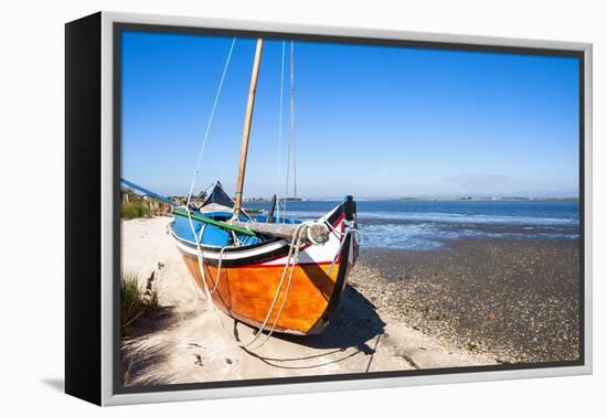 Colorful Boats on the Beach, Torreira, Aveiro, Beira, Portugal, Europe-G and M Therin-Weise-Framed Premier Image Canvas