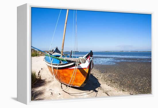 Colorful Boats on the Beach, Torreira, Aveiro, Beira, Portugal, Europe-G and M Therin-Weise-Framed Premier Image Canvas