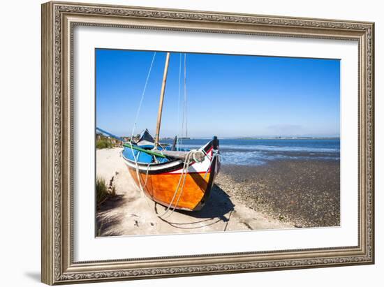 Colorful Boats on the Beach, Torreira, Aveiro, Beira, Portugal, Europe-G and M Therin-Weise-Framed Photographic Print