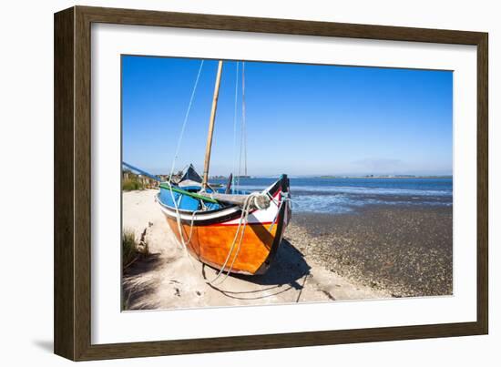 Colorful Boats on the Beach, Torreira, Aveiro, Beira, Portugal, Europe-G and M Therin-Weise-Framed Photographic Print