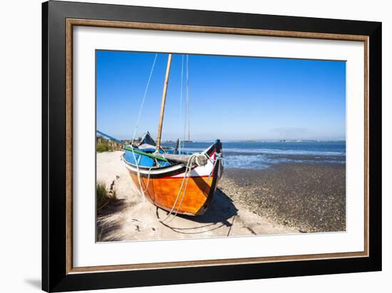 Colorful Boats on the Beach, Torreira, Aveiro, Beira, Portugal, Europe-G and M Therin-Weise-Framed Photographic Print